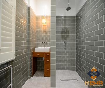 glazed tile bathroom purchase price + photo