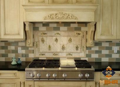 ceramic tile backsplash purchase price + photo